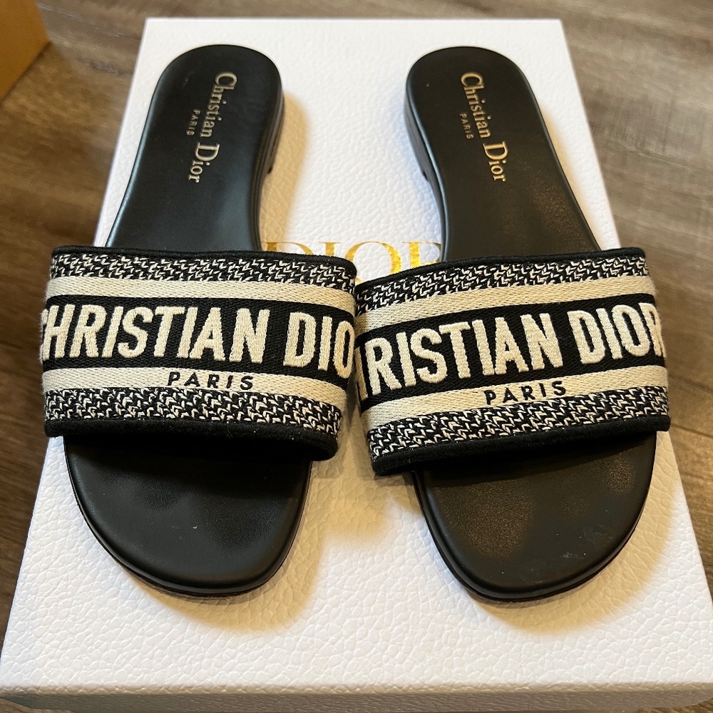 Christian Dior Dway canvas printer slides.